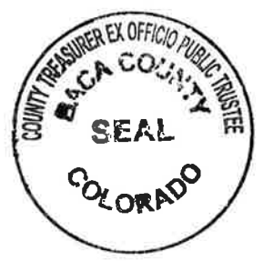 Baca County Treasurer's Seal